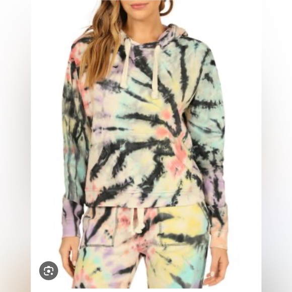 Vintage Havana Tops - Vintage Havana Tie Dye Crop Hoodie Sweatshirt and pants set
